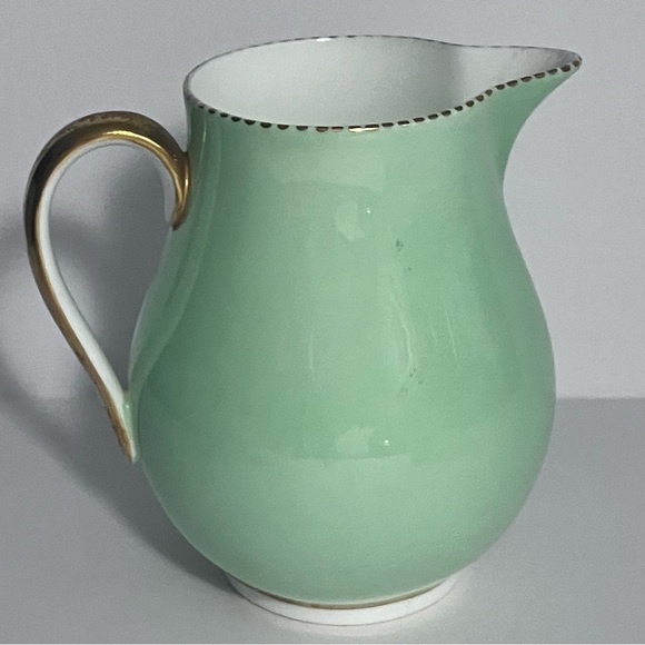 Vintage WEDGWOOD APRIL GREEN Cream & Sugar Set / 1950s ENGLISH BONE CHINA / Rare - Picture 5 of 16